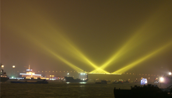 GBR CMY searchlight in Shanghai Yangpu Bridge
